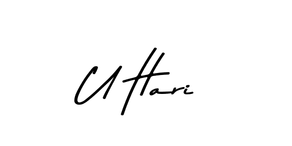 The best way (Asem Kandis PERSONAL USE) to make a short signature is to pick only two or three words in your name. The name U Hari include a total of six letters. For converting this name. U Hari signature style 9 images and pictures png