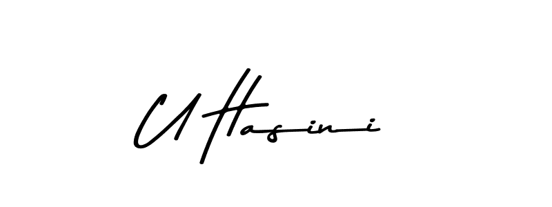 Create a beautiful signature design for name U Hasini. With this signature (Asem Kandis PERSONAL USE) fonts, you can make a handwritten signature for free. U Hasini signature style 9 images and pictures png