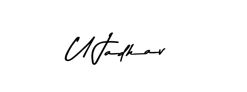 This is the best signature style for the U Jadhav name. Also you like these signature font (Asem Kandis PERSONAL USE). Mix name signature. U Jadhav signature style 9 images and pictures png