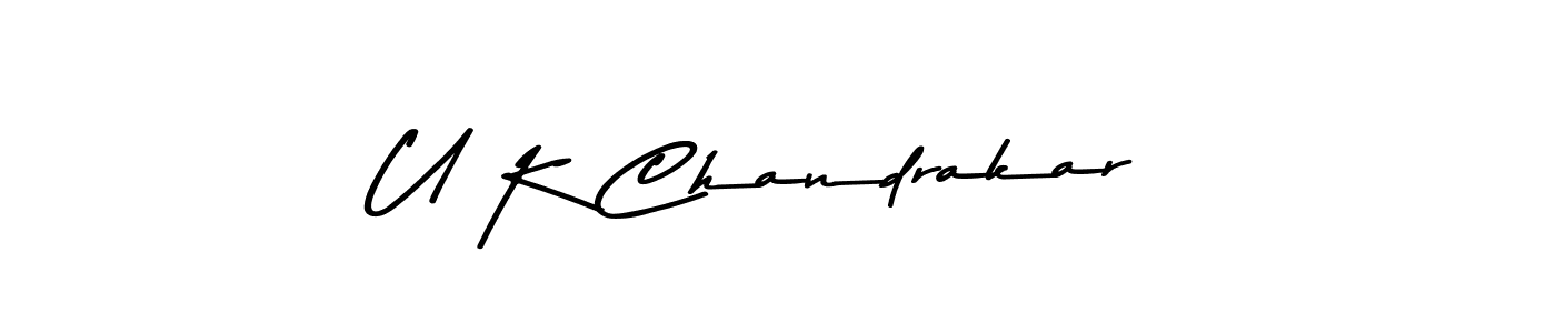 Make a beautiful signature design for name U K Chandrakar. With this signature (Asem Kandis PERSONAL USE) style, you can create a handwritten signature for free. U K Chandrakar signature style 9 images and pictures png