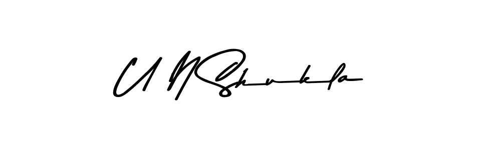 How to make U N Shukla signature? Asem Kandis PERSONAL USE is a professional autograph style. Create handwritten signature for U N Shukla name. U N Shukla signature style 9 images and pictures png