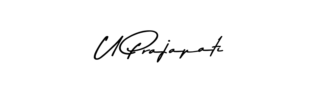 Create a beautiful signature design for name U Prajapati. With this signature (Asem Kandis PERSONAL USE) fonts, you can make a handwritten signature for free. U Prajapati signature style 9 images and pictures png