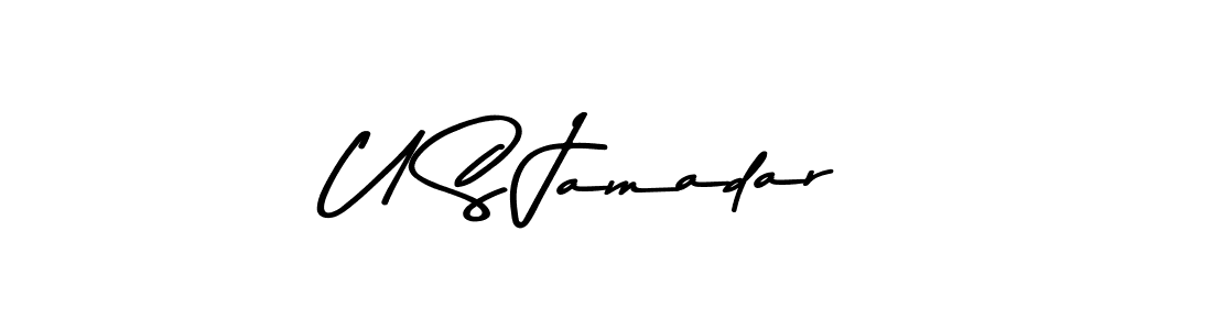 Create a beautiful signature design for name U S Jamadar. With this signature (Asem Kandis PERSONAL USE) fonts, you can make a handwritten signature for free. U S Jamadar signature style 9 images and pictures png