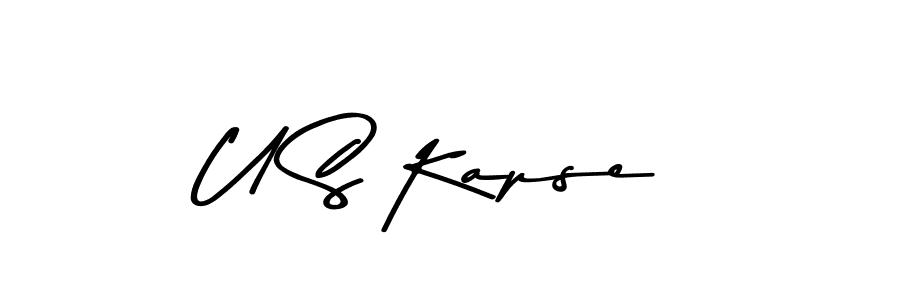 Create a beautiful signature design for name U S Kapse. With this signature (Asem Kandis PERSONAL USE) fonts, you can make a handwritten signature for free. U S Kapse signature style 9 images and pictures png