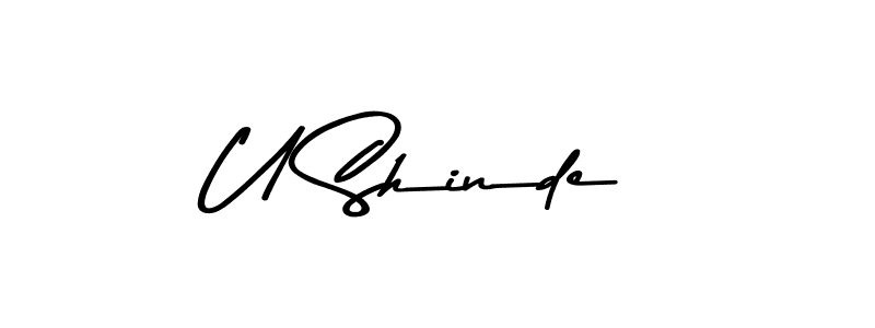 if you are searching for the best signature style for your name U Shinde. so please give up your signature search. here we have designed multiple signature styles  using Asem Kandis PERSONAL USE. U Shinde signature style 9 images and pictures png