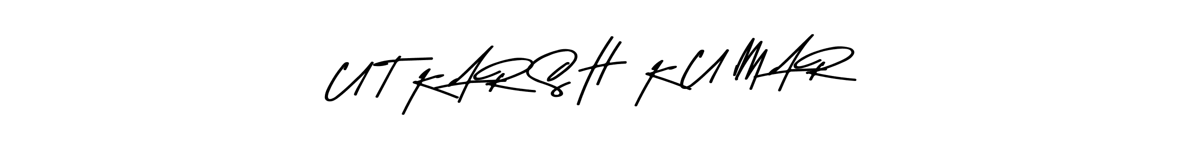 You should practise on your own different ways (Asem Kandis PERSONAL USE) to write your name (U T K A R S H  K U M A R) in signature. don't let someone else do it for you. U T K A R S H  K U M A R signature style 9 images and pictures png