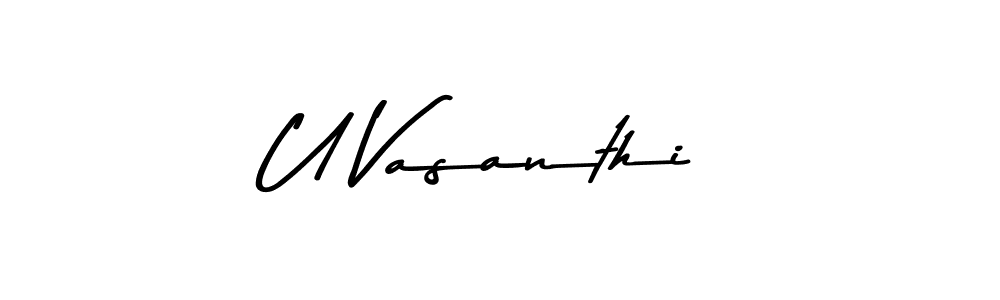 if you are searching for the best signature style for your name U Vasanthi. so please give up your signature search. here we have designed multiple signature styles  using Asem Kandis PERSONAL USE. U Vasanthi signature style 9 images and pictures png