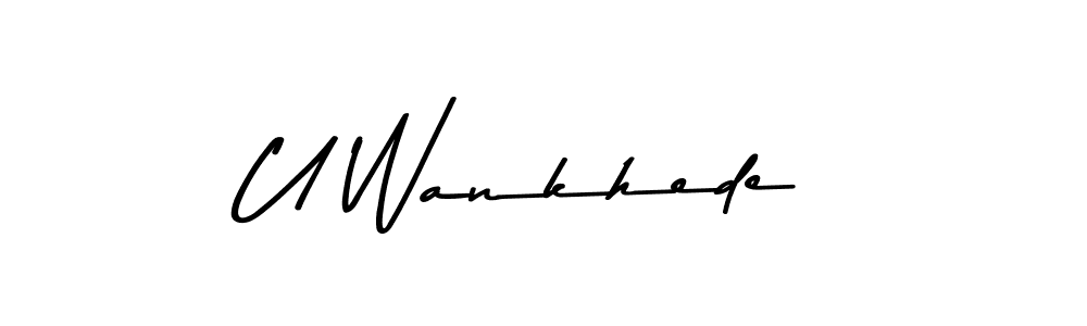 How to make U Wankhede name signature. Use Asem Kandis PERSONAL USE style for creating short signs online. This is the latest handwritten sign. U Wankhede signature style 9 images and pictures png