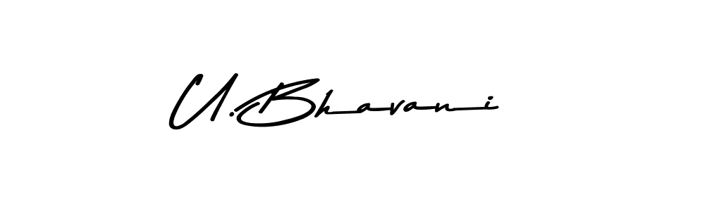 How to make U. Bhavani name signature. Use Asem Kandis PERSONAL USE style for creating short signs online. This is the latest handwritten sign. U. Bhavani signature style 9 images and pictures png