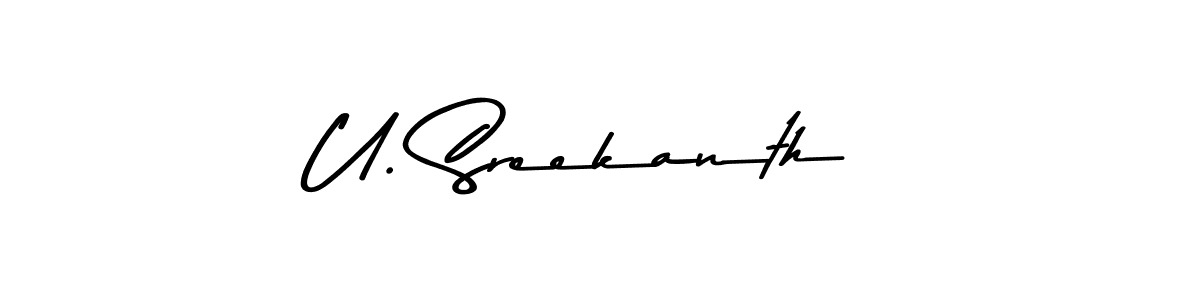 Make a beautiful signature design for name U. Sreekanth. With this signature (Asem Kandis PERSONAL USE) style, you can create a handwritten signature for free. U. Sreekanth signature style 9 images and pictures png