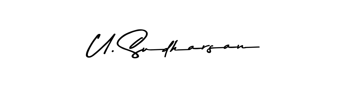 Make a beautiful signature design for name U. Sudharsan. With this signature (Asem Kandis PERSONAL USE) style, you can create a handwritten signature for free. U. Sudharsan signature style 9 images and pictures png