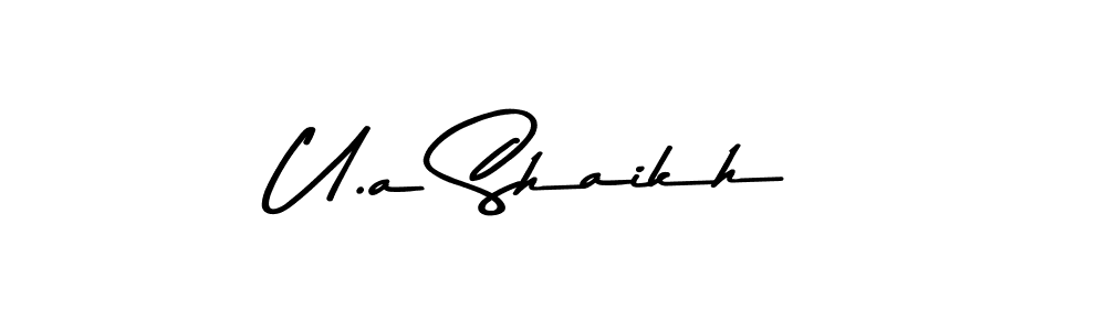 Design your own signature with our free online signature maker. With this signature software, you can create a handwritten (Asem Kandis PERSONAL USE) signature for name U.a Shaikh. U.a Shaikh signature style 9 images and pictures png