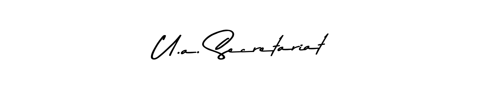 Similarly Asem Kandis PERSONAL USE is the best handwritten signature design. Signature creator online .You can use it as an online autograph creator for name U.a. Secretariat. U.a. Secretariat signature style 9 images and pictures png