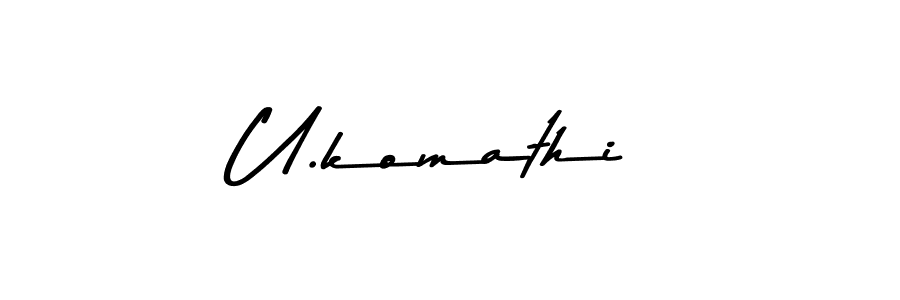 Create a beautiful signature design for name U.komathi. With this signature (Asem Kandis PERSONAL USE) fonts, you can make a handwritten signature for free. U.komathi signature style 9 images and pictures png