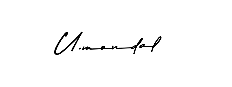 Make a beautiful signature design for name U.mondal. With this signature (Asem Kandis PERSONAL USE) style, you can create a handwritten signature for free. U.mondal signature style 9 images and pictures png