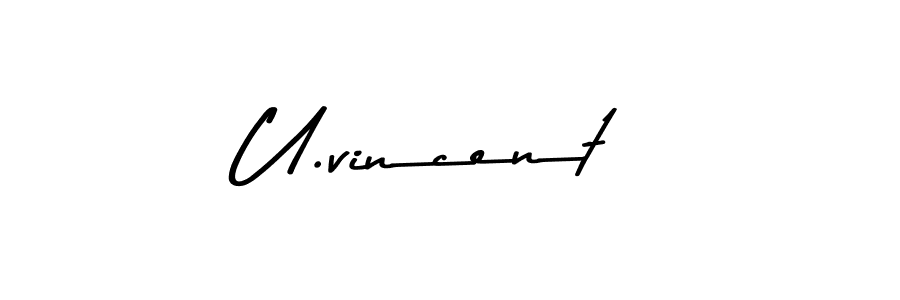 Design your own signature with our free online signature maker. With this signature software, you can create a handwritten (Asem Kandis PERSONAL USE) signature for name U.vincent. U.vincent signature style 9 images and pictures png