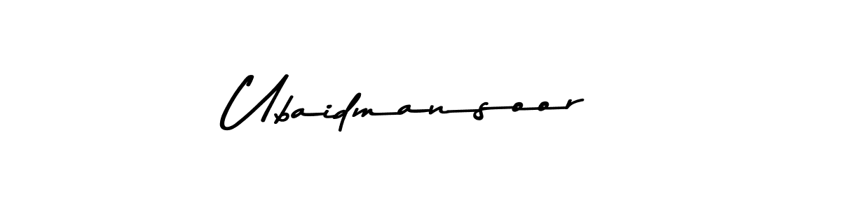 Create a beautiful signature design for name Ubaidmansoor. With this signature (Asem Kandis PERSONAL USE) fonts, you can make a handwritten signature for free. Ubaidmansoor signature style 9 images and pictures png