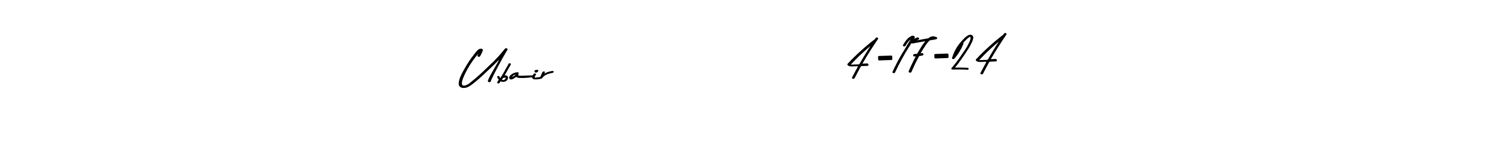How to make Ubair                  4-17-24 name signature. Use Asem Kandis PERSONAL USE style for creating short signs online. This is the latest handwritten sign. Ubair                  4-17-24 signature style 9 images and pictures png