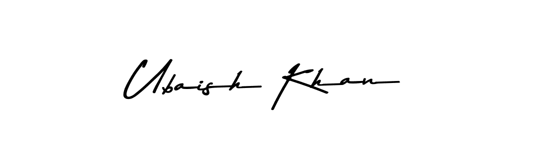 The best way (Asem Kandis PERSONAL USE) to make a short signature is to pick only two or three words in your name. The name Ubaish Khan include a total of six letters. For converting this name. Ubaish Khan signature style 9 images and pictures png