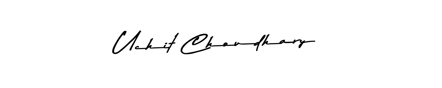 Create a beautiful signature design for name Uchit Choudhary. With this signature (Asem Kandis PERSONAL USE) fonts, you can make a handwritten signature for free. Uchit Choudhary signature style 9 images and pictures png