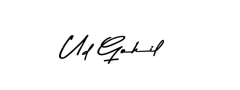 Make a beautiful signature design for name Ud Gohil. With this signature (Asem Kandis PERSONAL USE) style, you can create a handwritten signature for free. Ud Gohil signature style 9 images and pictures png