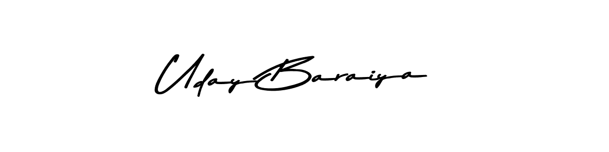 Create a beautiful signature design for name Uday Baraiya. With this signature (Asem Kandis PERSONAL USE) fonts, you can make a handwritten signature for free. Uday Baraiya signature style 9 images and pictures png