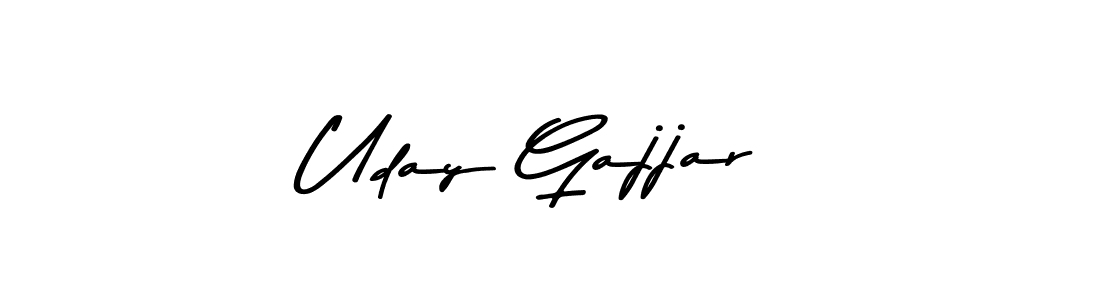 Make a beautiful signature design for name Uday Gajjar. With this signature (Asem Kandis PERSONAL USE) style, you can create a handwritten signature for free. Uday Gajjar signature style 9 images and pictures png