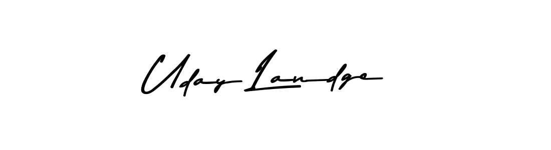 Also You can easily find your signature by using the search form. We will create Uday Landge name handwritten signature images for you free of cost using Asem Kandis PERSONAL USE sign style. Uday Landge signature style 9 images and pictures png