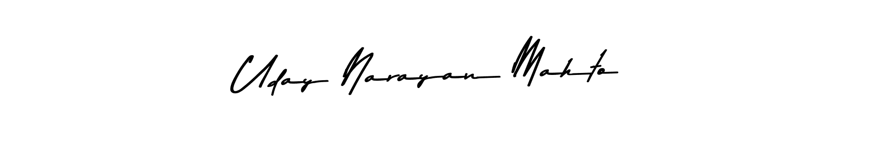 How to make Uday Narayan Mahto name signature. Use Asem Kandis PERSONAL USE style for creating short signs online. This is the latest handwritten sign. Uday Narayan Mahto signature style 9 images and pictures png