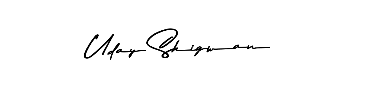 Make a beautiful signature design for name Uday Shigwan. With this signature (Asem Kandis PERSONAL USE) style, you can create a handwritten signature for free. Uday Shigwan signature style 9 images and pictures png