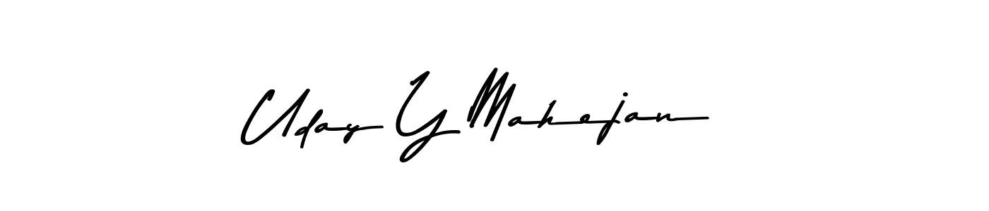 Also You can easily find your signature by using the search form. We will create Uday Y Mahejan name handwritten signature images for you free of cost using Asem Kandis PERSONAL USE sign style. Uday Y Mahejan signature style 9 images and pictures png