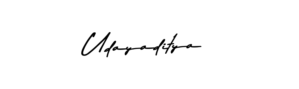 How to make Udayaditya name signature. Use Asem Kandis PERSONAL USE style for creating short signs online. This is the latest handwritten sign. Udayaditya signature style 9 images and pictures png
