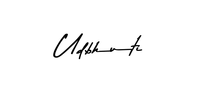 Make a beautiful signature design for name Udbhuti. With this signature (Asem Kandis PERSONAL USE) style, you can create a handwritten signature for free. Udbhuti signature style 9 images and pictures png