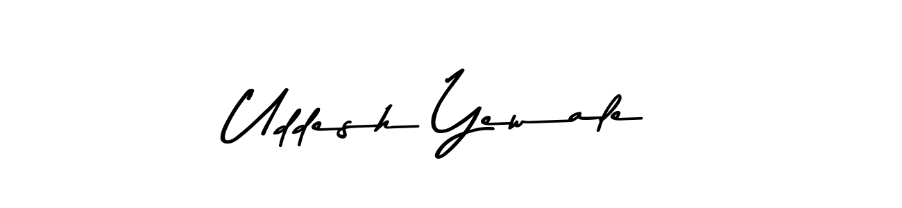 The best way (Asem Kandis PERSONAL USE) to make a short signature is to pick only two or three words in your name. The name Uddesh Yewale include a total of six letters. For converting this name. Uddesh Yewale signature style 9 images and pictures png