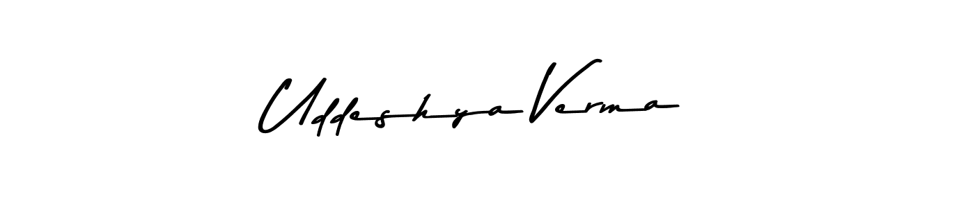 Design your own signature with our free online signature maker. With this signature software, you can create a handwritten (Asem Kandis PERSONAL USE) signature for name Uddeshya Verma. Uddeshya Verma signature style 9 images and pictures png