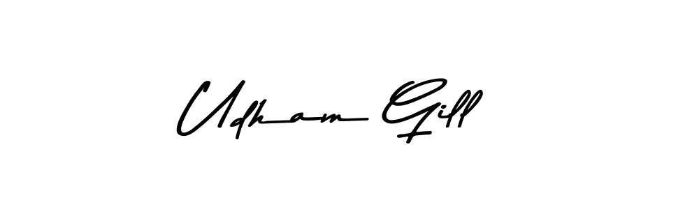 Use a signature maker to create a handwritten signature online. With this signature software, you can design (Asem Kandis PERSONAL USE) your own signature for name Udham Gill. Udham Gill signature style 9 images and pictures png