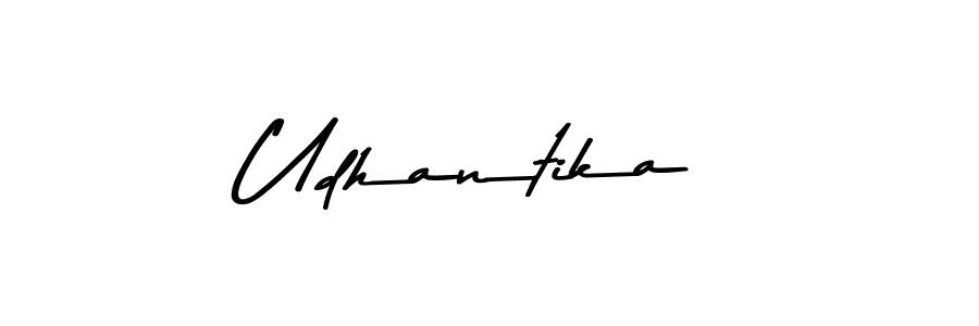 How to make Udhantika name signature. Use Asem Kandis PERSONAL USE style for creating short signs online. This is the latest handwritten sign. Udhantika signature style 9 images and pictures png