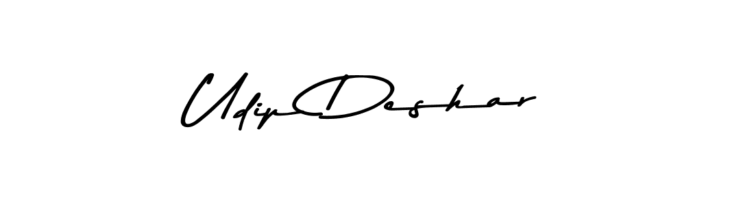 Make a beautiful signature design for name Udip Deshar. With this signature (Asem Kandis PERSONAL USE) style, you can create a handwritten signature for free. Udip Deshar signature style 9 images and pictures png