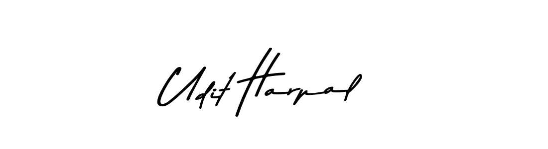 Create a beautiful signature design for name Udit Harpal. With this signature (Asem Kandis PERSONAL USE) fonts, you can make a handwritten signature for free. Udit Harpal signature style 9 images and pictures png