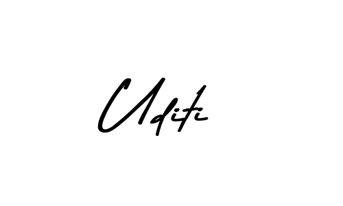 Make a beautiful signature design for name Uditi. With this signature (Asem Kandis PERSONAL USE) style, you can create a handwritten signature for free. Uditi signature style 9 images and pictures png