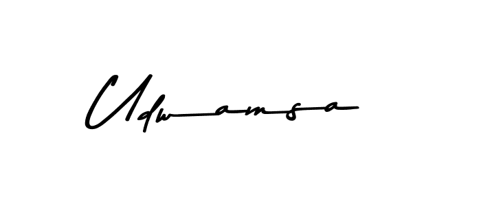 Create a beautiful signature design for name Udwamsa. With this signature (Asem Kandis PERSONAL USE) fonts, you can make a handwritten signature for free. Udwamsa signature style 9 images and pictures png