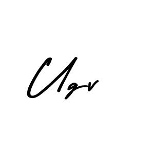 Make a beautiful signature design for name Ugv. With this signature (Asem Kandis PERSONAL USE) style, you can create a handwritten signature for free. Ugv signature style 9 images and pictures png