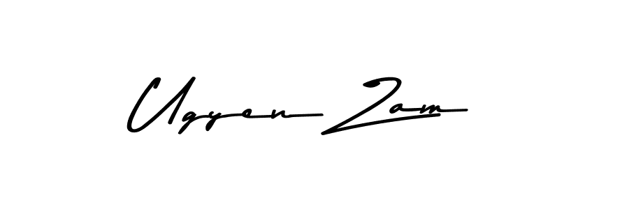 How to make Ugyen Zam name signature. Use Asem Kandis PERSONAL USE style for creating short signs online. This is the latest handwritten sign. Ugyen Zam signature style 9 images and pictures png