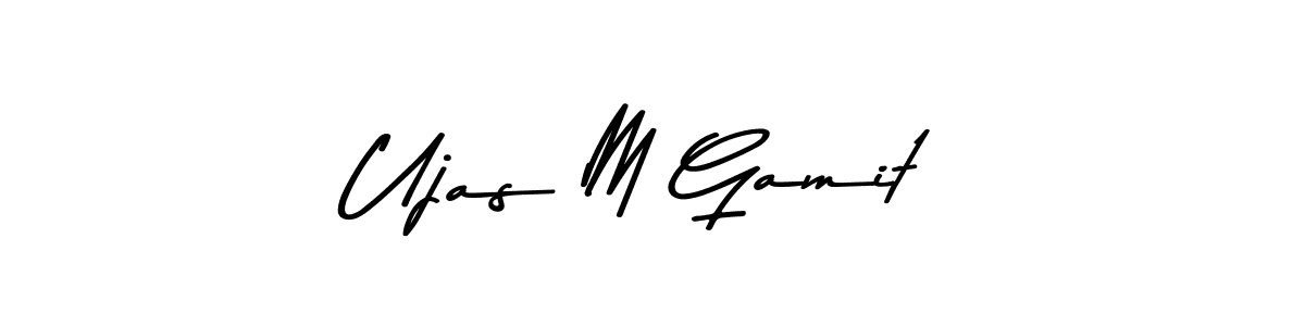 Use a signature maker to create a handwritten signature online. With this signature software, you can design (Asem Kandis PERSONAL USE) your own signature for name Ujas M Gamit. Ujas M Gamit signature style 9 images and pictures png