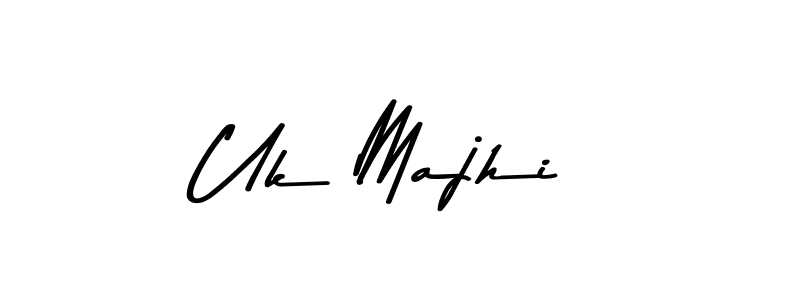 Here are the top 10 professional signature styles for the name Uk Majhi. These are the best autograph styles you can use for your name. Uk Majhi signature style 9 images and pictures png