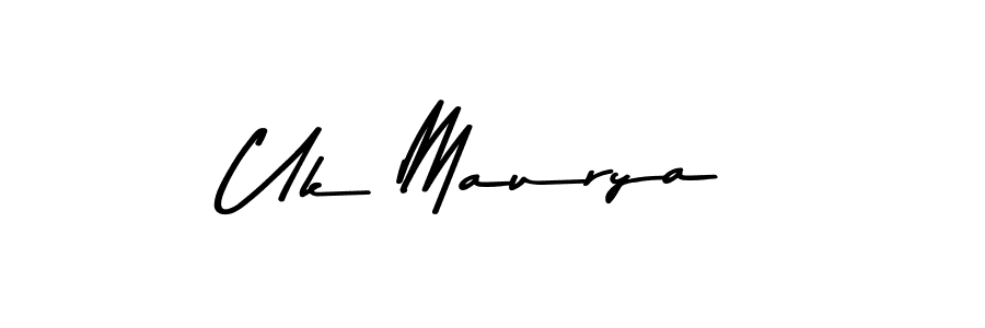 Also You can easily find your signature by using the search form. We will create Uk Maurya name handwritten signature images for you free of cost using Asem Kandis PERSONAL USE sign style. Uk Maurya signature style 9 images and pictures png