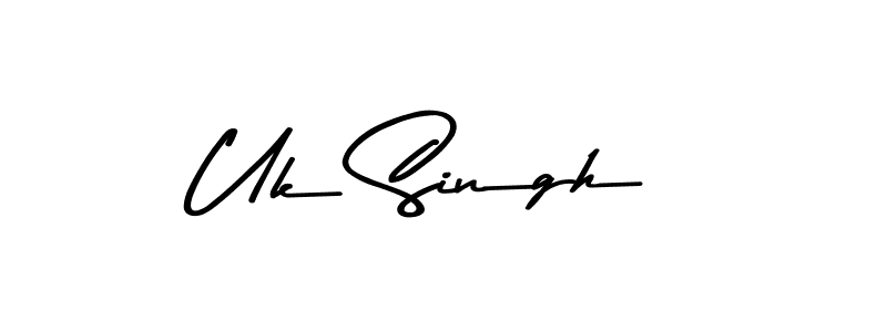 Make a beautiful signature design for name Uk Singh. With this signature (Asem Kandis PERSONAL USE) style, you can create a handwritten signature for free. Uk Singh signature style 9 images and pictures png