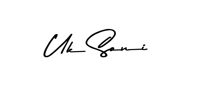 This is the best signature style for the Uk Soni name. Also you like these signature font (Asem Kandis PERSONAL USE). Mix name signature. Uk Soni signature style 9 images and pictures png