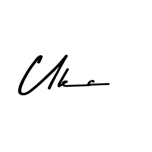 Create a beautiful signature design for name Ukc. With this signature (Asem Kandis PERSONAL USE) fonts, you can make a handwritten signature for free. Ukc signature style 9 images and pictures png