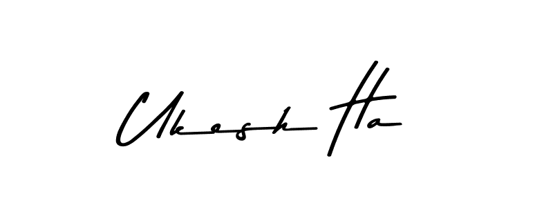Make a beautiful signature design for name Ukesh Ha. Use this online signature maker to create a handwritten signature for free. Ukesh Ha signature style 9 images and pictures png